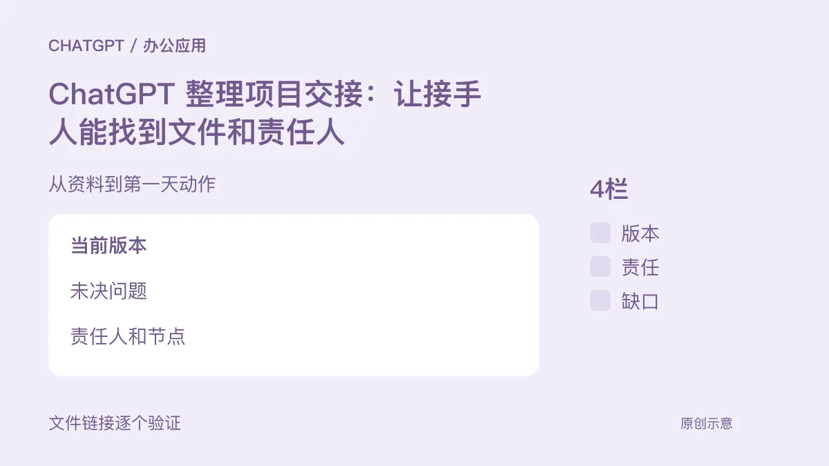 ChatGPT 整理项目交接：让接手人能找到文件和责任人