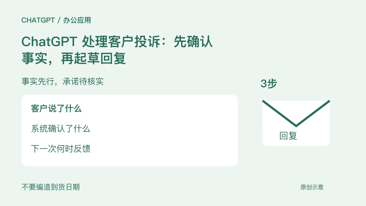 ChatGPT 处理客户投诉：先确认事实，再起草回复