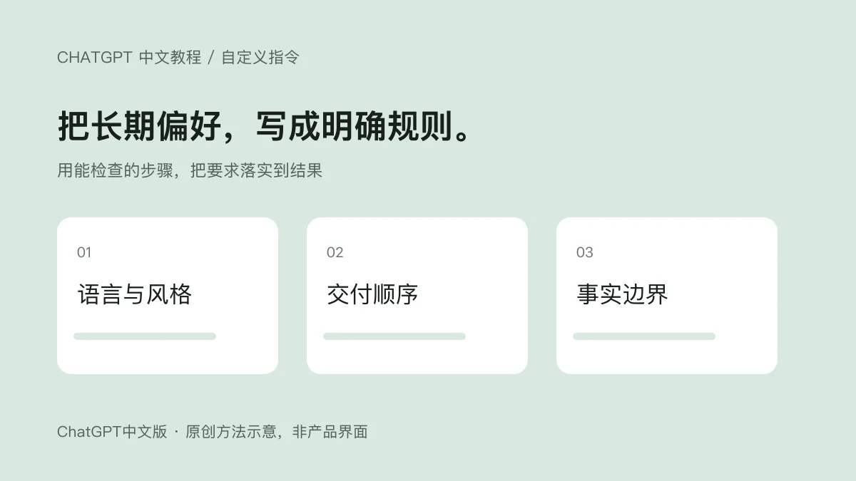 ChatGPT 自定义指令怎么写？三套可复制的中文示例