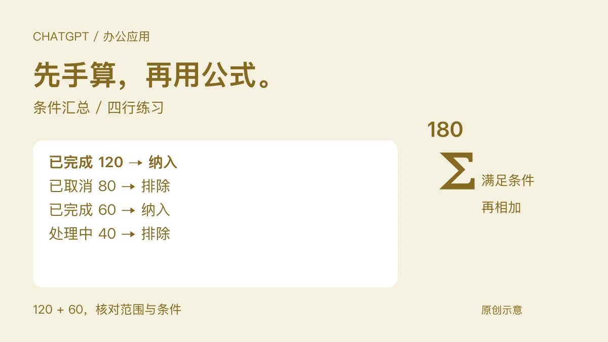 用 ChatGPT 写 Excel 公式：把条件和边界样本一起给它